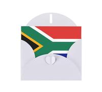 PHAYAH Lot de 10 cartes de vœux vierges avec enveloppes blanches Motif drapeau de l'Afrique du Sud pour Noël, anniversaire de mariage et invitations de fête