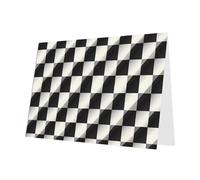 PHAYAH Lot de 10 feuilles de cartes de vacances en mosaïque noire et blanche - Enveloppe bleue - Convient comme cartes d'invitation pour anniversaire de mariage et fête