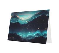 PHAYAH Lot de 10 feuilles de cartes de vacances étoiles de science-fiction avec enveloppe bleue pour anniversaire de mariage et cartes d'invitation à une fête