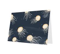 PHAYAH Lot de 10 feuilles de cartes de vacances Méduse dans les étoiles avec enveloppe blanche pour anniversaire de mariage et cartes d'invitation