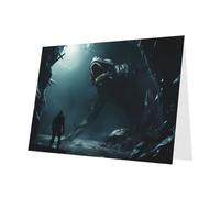 PHAYAH Lot de 10 feuilles de cartes de vacances Monster Under The Sea avec enveloppe rose pour anniversaire de mariage et cartes d'invitation