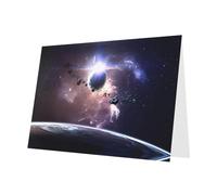 PHAYAH Lot de 10 feuilles de cartes de vacances motif terre et lune vert foncé pour anniversaire de mariage et cartes d'invitation à une fête