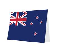 PHAYAH Lot de 10 feuilles de cartes de vœux avec drapeau de la Nouvelle-Zélande - Enveloppe bleue - Convient comme cartes d'invitation pour anniversaire de mariage et fête