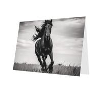 PHAYAH Lot de 10 feuilles de cartes de vœux Motif étalon Noir Enveloppe blanche Convient comme cartes d'invitation pour anniversaire de mariage et fête