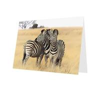PHAYAH Lot de 10 feuilles de cartes de vœux motif zèbres sur l'Afrique du Sud Rose Convient comme cartes d'invitation pour anniversaire de mariage et fête