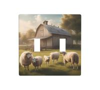 Phayah Lot de 2 plaques murales à double bascule, motif mouton mignon, 11,4 x 11,4 cm, pour les zones résidentielles et commerciales