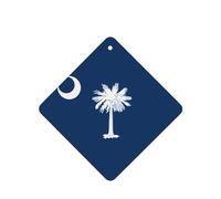 Phayah Lot de 4 cartes de désodorisants carrées pour voiture Motif drapeau de la Caroline du Sud - Parfum lavande