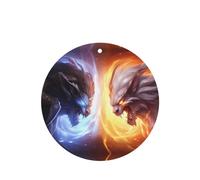 Phayah Lot de 4 cartes de désodorisants de voiture de forme ronde Motif confrontation Bête aromathérapie à suspendre - Parfum lavande