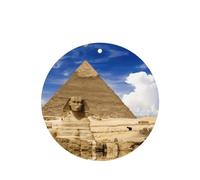 Phayah Lot de 4 cartes de désodorisants de voiture de forme ronde - Motif pyramides d'Égypte - Tablettes d'aromathérapie à suspendre - Parfum lavande