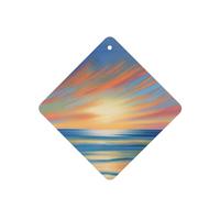 Phayah Lot de 4 désodorisants carrés à suspendre pour voiture Motif brise du soir côtier Parfum lavande