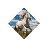 Phayah Lot de 4 désodorisants carrés à suspendre pour voiture Motif cheval qui coule à la lavande