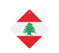 Phayah Lot de 4 désodorisants carrés à suspendre pour voiture Motif drapeau du Liban Parfum lavande