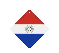 Phayah Lot de 4 désodorisants carrés à suspendre pour voiture Motif drapeau du Paraguay Parfum lavande