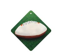 Phayah Lot de 4 désodorisants carrés pour voiture - Motif ballon de rugby blanc - Tablettes d'aromathérapie à suspendre - Parfum lavande