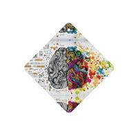Phayah Lot de 4 désodorisants carrés pour voiture - Motif cerveau gauche et droit - Comprimés d'aromathérapie à suspendre - Parfum lavande