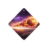 Phayah Lot de 4 désodorisants carrés pour voiture, motif comète dans l'espace, comprimés d'aromathérapie à suspendre, parfum lavande