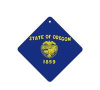Phayah Lot de 4 désodorisants carrés pour voiture - Motif drapeau de l'Oregon - Tablettes d'aromathérapie à suspendre - Parfum lavande