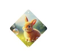 Phayah Lot de 4 désodorisants carrés pour voiture Motif lapin Bubble Tablettes d'aromathérapie à suspendre Parfum lavande