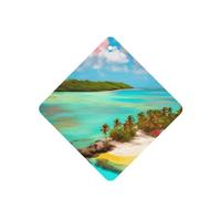 Phayah Lot de 4 désodorisants carrés pour voiture, motif paysage des Caraïbes, tablettes d'aromathérapie à suspendre, parfum lavande