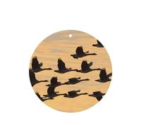 Phayah Lot de 4 désodorisants de voiture à motif d'oies d'automne volant du sud - Parfum lavande - Forme ronde - À suspendre - Pour voiture, placard, tiroir
