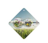 Phayah Lot de 4 désodorisants de voiture à suspendre en cristal Motif violoncelle Lavande Longue durée Parfum carré