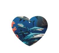 Phayah Lot de 4 désodorisants de voiture à suspendre en forme de cœur avec motif de requin sous-marin, corail et lavande, longue durée