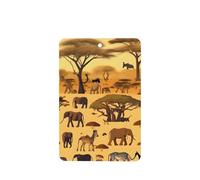Phayah Lot de 4 désodorisants de voiture à suspendre Motif animaux de prairie africaine Parfum lavande Longue durée Carte Parfumée Rectangle