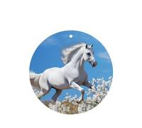 Phayah Lot de 4 désodorisants de voiture à suspendre Motif cheval volant Lavande Parfum longue durée Forme ronde