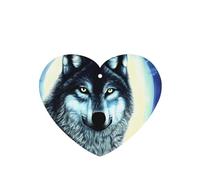 Phayah Lot de 4 désodorisants de voiture à suspendre motif loup sous la lune parfum lavande longue durée en forme de cœur