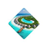 Phayah Lot de 4 désodorisants de voiture à suspendre Motif paysage des Maldives Parfum lavande Longue durée