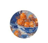 Phayah Lot de 4 désodorisants de voiture à suspendre pour peinture à l'huile Motif assiette de fruits Lavande Parfum longue durée Carte parfumée Forme ronde
