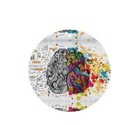Phayah Lot de 4 désodorisants de voiture de forme ronde - Motif cerveau gauche et droit - Comprimés d'aromathérapie à suspendre - Parfum lavande