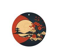 Phayah Lot de 4 désodorisants de voiture de forme ronde - Motif fleur de prunier chinois - Tablettes d'aromathérapie à suspendre - Parfum lavande
