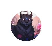 Phayah Lot de 4 désodorisants de voiture de forme ronde - Motif panthère noire - Tablettes d'aromathérapie à suspendre - Parfum lavande