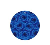 Phayah Lot de 4 désodorisants de voiture de forme ronde - Motif rose bleue - Tablettes d'aromathérapie à suspendre - Parfum lavande
