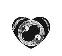 Phayah Lot de 4 désodorisants de voiture en forme de cœur à suspendre avec symbole Yin et Yang - Parfum lavande