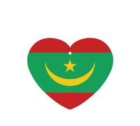 Phayah Lot de 4 désodorisants de voiture en forme de cœur à suspendre Motif drapeau de la Mauritanie Parfum lavande