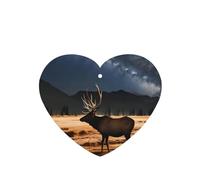 Phayah Lot de 4 désodorisants de voiture en forme de cœur à suspendre Motif élan dans la prairie Parfum lavande