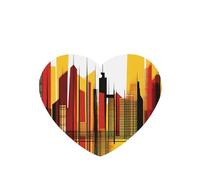 Phayah Lot de 4 désodorisants de voiture en forme de cœur à suspendre Motif ville abstraite Parfum lavande