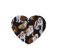 Phayah Lot de 4 désodorisants de voiture en forme de cœur avec motif bouledogues anglais - Parfum lavande - À suspendre - Pour voiture, placard, tiroir