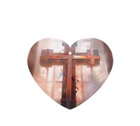 Phayah Lot de 4 désodorisants de voiture en forme de cœur avec motif crucifixion, parfum lavande