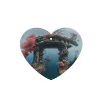 Phayah Lot de 4 désodorisants de voiture en forme de cœur avec motif d'architecture sous-marine, parfum lavande à suspendre, carte parfumée à suspendre, pour voiture, placard, tiroir