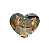 Phayah Lot de 4 désodorisants de voiture en forme de cœur avec motif de bataille de chat - Parfum lavande - Pour voiture, placard, tiroir