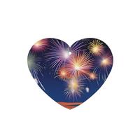 Phayah Lot de 4 désodorisants de voiture en forme de cœur avec motif feux d'artifice dans le ciel Parfum lavande