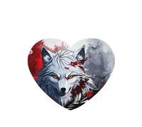 Phayah Lot de 4 désodorisants de voiture en forme de cœur avec motif tête de loup et sang dégoulinant - Parfum lavande
