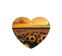 Phayah Lot de 4 désodorisants de voiture en forme de cœur avec motif tournesol et coucher de soleil - Parfum lavande