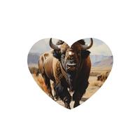 Phayah Lot de 4 désodorisants de voiture en forme de cœur avec motif troupeau de bison d'Amérique du Nord, parfum lavande