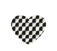 Phayah Lot de 4 désodorisants de voiture en forme de cœur en mosaïque noire et blanche, parfum lavande