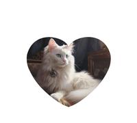 Phayah Lot de 4 désodorisants de voiture en forme de cœur - Motif chat blanc pur - Tablettes d'aromathérapie à suspendre - Parfum lavande