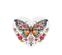 Phayah Lot de 4 désodorisants de voiture en forme de cœur - Motif papillon et fleur - Pour aromathérapie - À suspendre - Parfum lavande